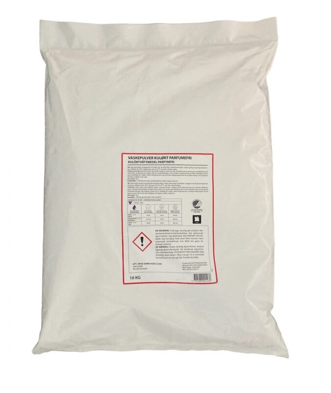 Vaskepulver 10 kg med enzymer og parfume
